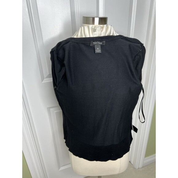 WHBM Knit Cardigan Sweater Statement Piece Ruffle Romantic Sz M Academia Career - Picture 9 of 12